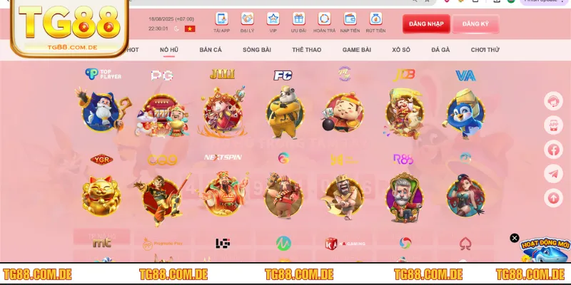 Nổ Hũ Ăn Tiền: Thế Giới Cá Độ Đa Sắc Tại TG88 Online Giới thiệu đôi nét về sảnh cược nổ hũ ăn tiền TG88 online